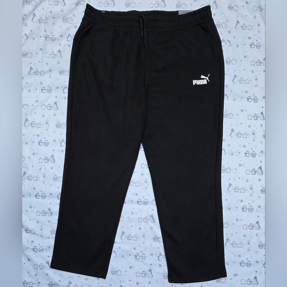 PUMA Men's Sweatpants Black Straight Athletic Regular Fit Elastic Waist XXL - Picture 1 of 5